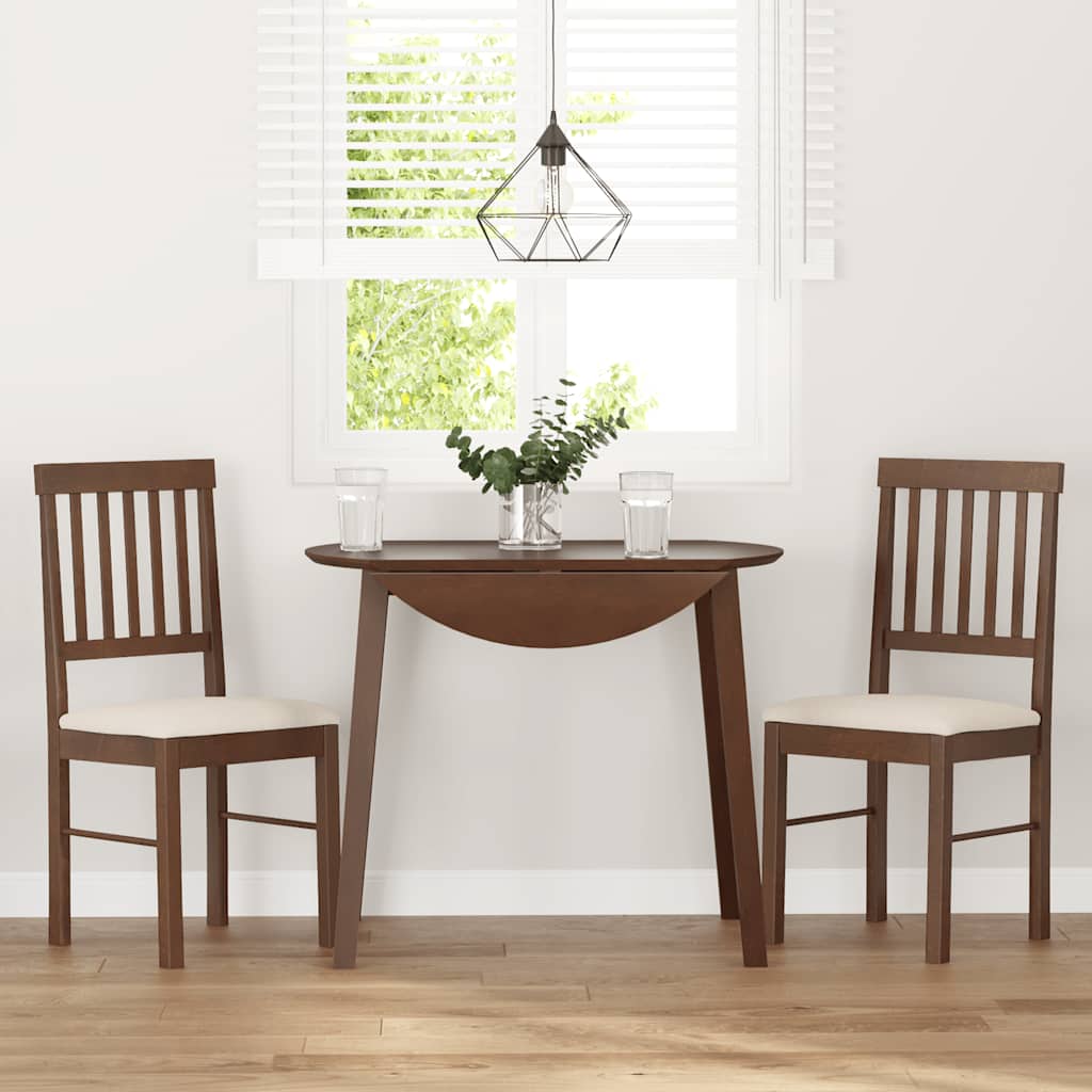 vidaXL Chaises de salle à manger avec coussins 2 pcs Marron Bois d'hévéa massif
