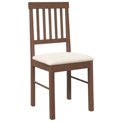vidaXL Chaises de salle à manger avec coussins 2 pcs Marron Bois d'hévéa massif