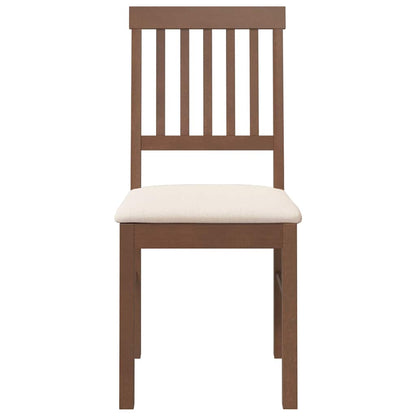 vidaXL Chaises de salle à manger avec coussins 2 pcs Marron Bois d'hévéa massif