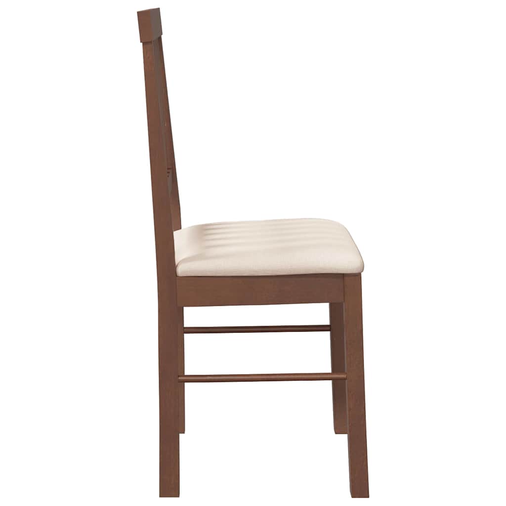 vidaXL Chaises de salle à manger avec coussins 2 pcs Marron Bois d'hévéa massif