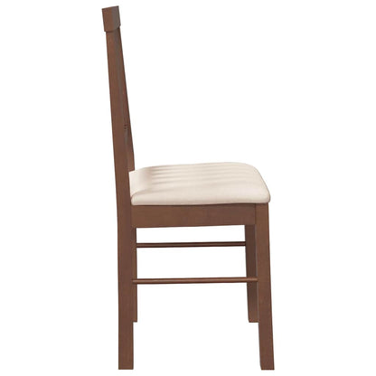 vidaXL Chaises de salle à manger avec coussins 2 pcs Marron Bois d'hévéa massif