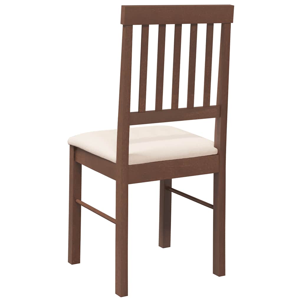 vidaXL Chaises de salle à manger avec coussins 2 pcs Marron Bois d'hévéa massif