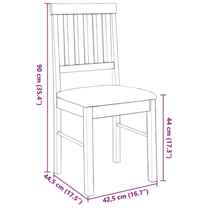 vidaXL Chaises de salle à manger avec coussins 2 pcs Marron Bois d'hévéa massif