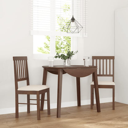 vidaXL Chaises de salle à manger avec coussins 2 pcs Marron Bois d'hévéa massif