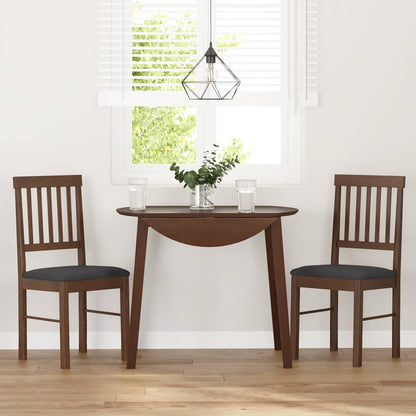 vidaXL Chaises de salle à manger avec coussins 2 pcs Marron Bois d'hévéa massif