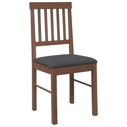 vidaXL Chaises de salle à manger avec coussins 2 pcs Marron Bois d'hévéa massif