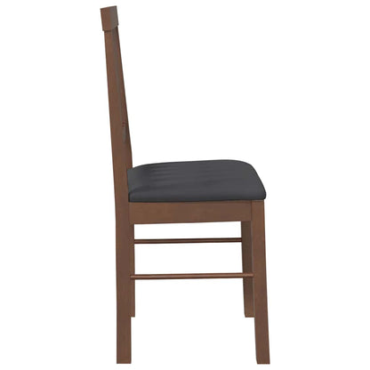 vidaXL Chaises de salle à manger avec coussins 2 pcs Marron Bois d'hévéa massif