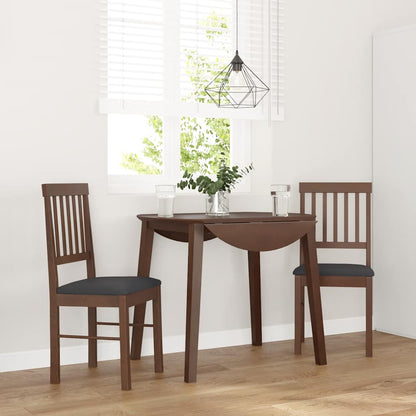vidaXL Chaises de salle à manger avec coussins 2 pcs Marron Bois d'hévéa massif
