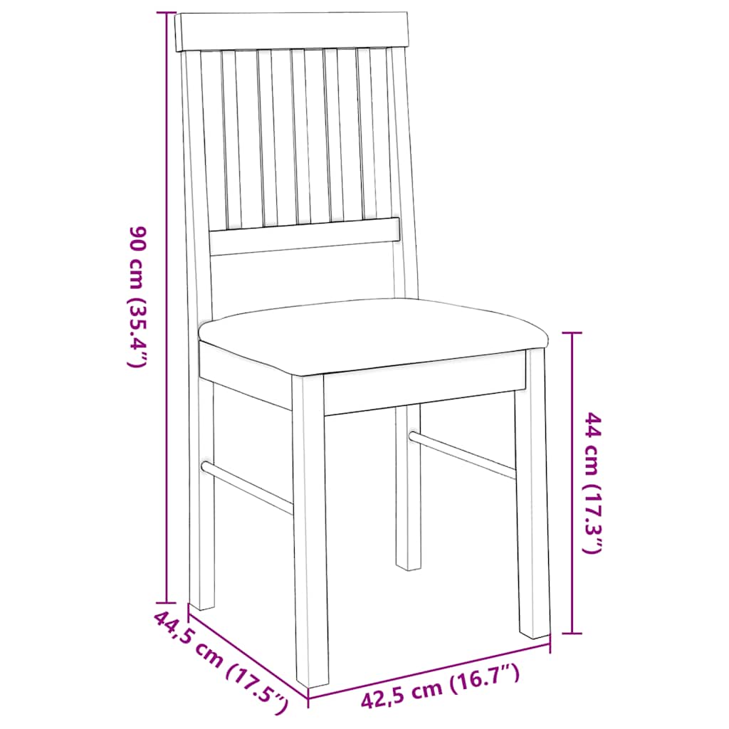 vidaXL Esszimmerstühle mit Kissen 2 Stk. Massivholz Gummibaum