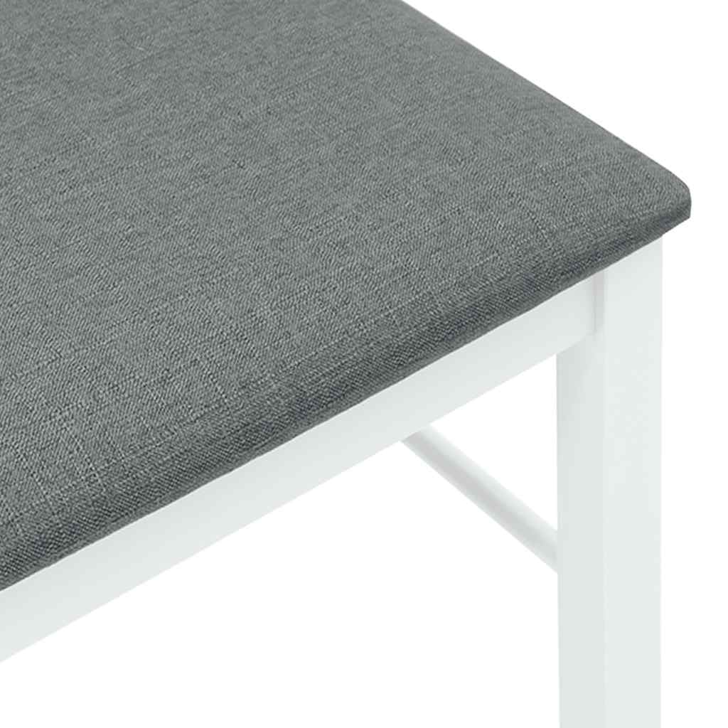 vidaXL Esszimmerstühle mit Kissen 2 Stk. Weiß Massivholz Gummibaum