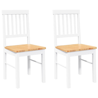 vidaXL Chaises de salle à manger 2 pcs Blanc Bois massif d'hévéa