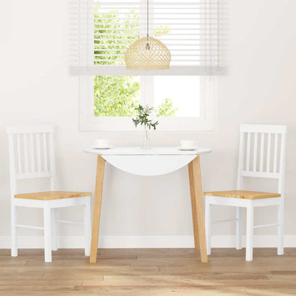 vidaXL Chaises de salle à manger 2 pcs Blanc Bois massif d'hévéa