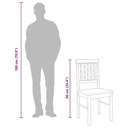 vidaXL Chaises de salle à manger 2 pcs Blanc Bois massif d'hévéa