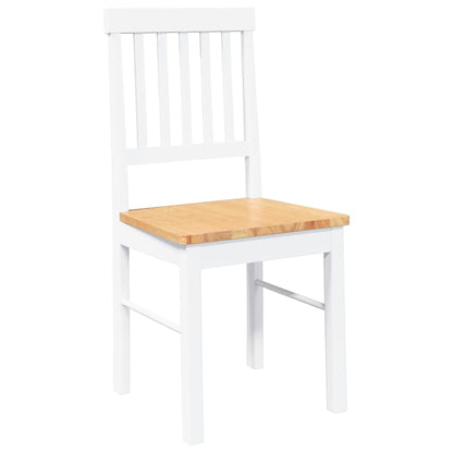 vidaXL Chaises de salle à manger 2 pcs Blanc Bois massif d'hévéa