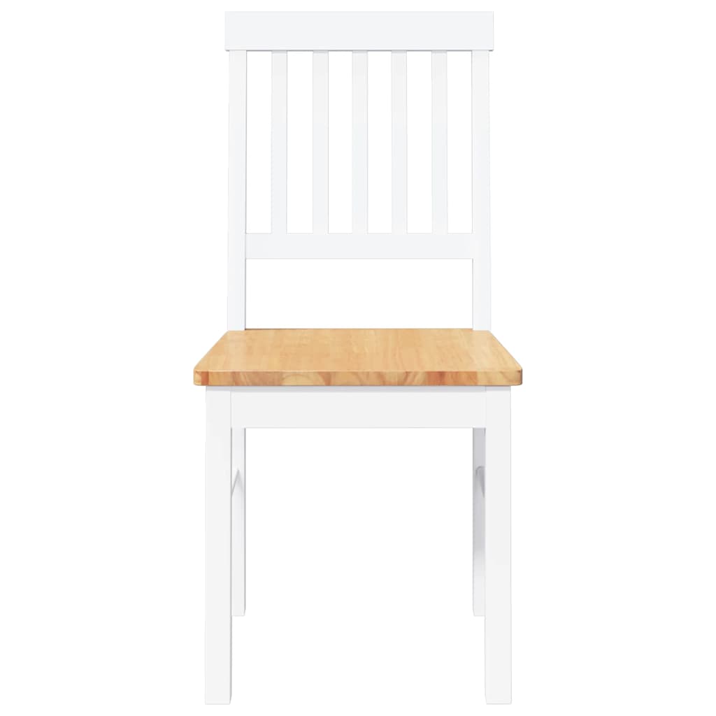 vidaXL Chaises de salle à manger 2 pcs Blanc Bois massif d'hévéa