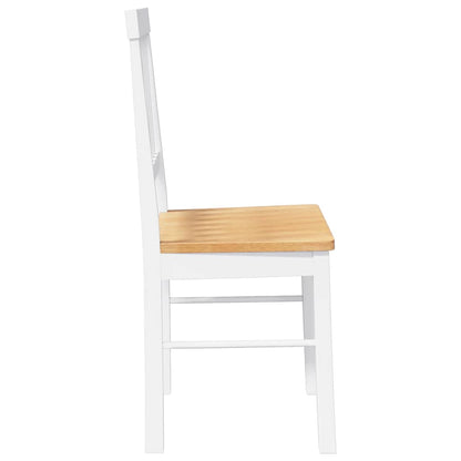 vidaXL Chaises de salle à manger 2 pcs Blanc Bois massif d'hévéa