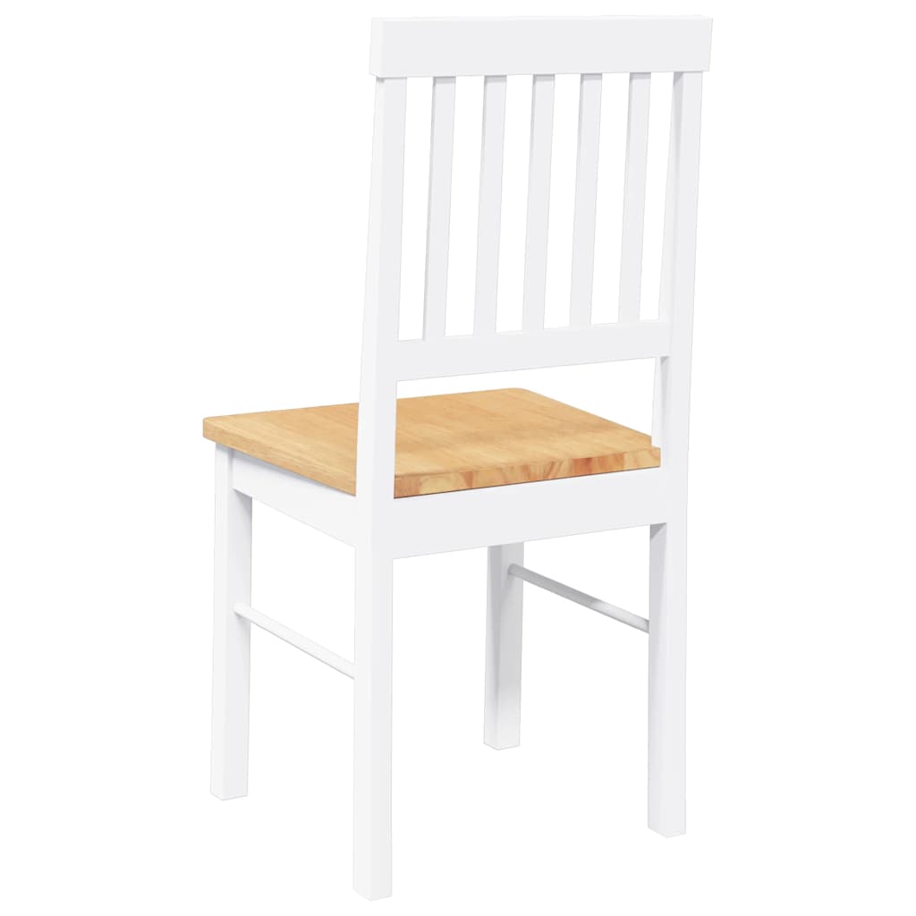 vidaXL Chaises de salle à manger 2 pcs Blanc Bois massif d'hévéa