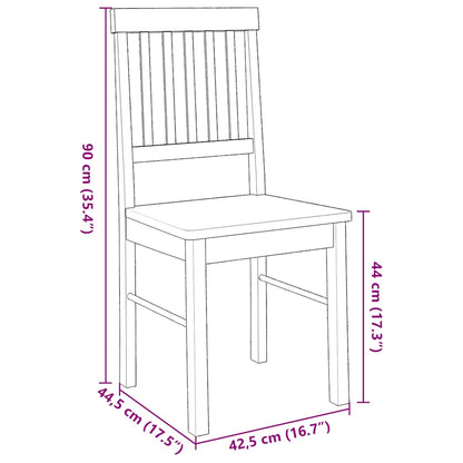 vidaXL Chaises de salle à manger 2 pcs Blanc Bois massif d'hévéa