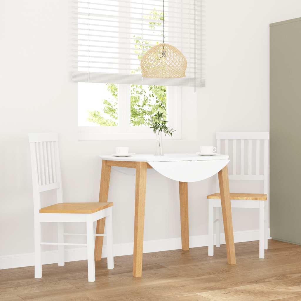 vidaXL Chaises de salle à manger 2 pcs Blanc Bois massif d'hévéa