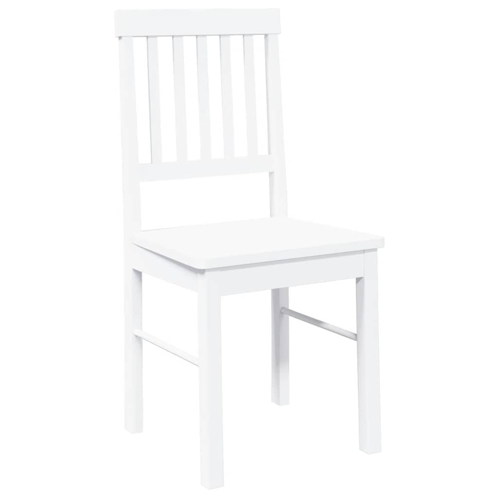 vidaXL Chaises de salle à manger 2 pcs Blanc Bois massif d'hévéa