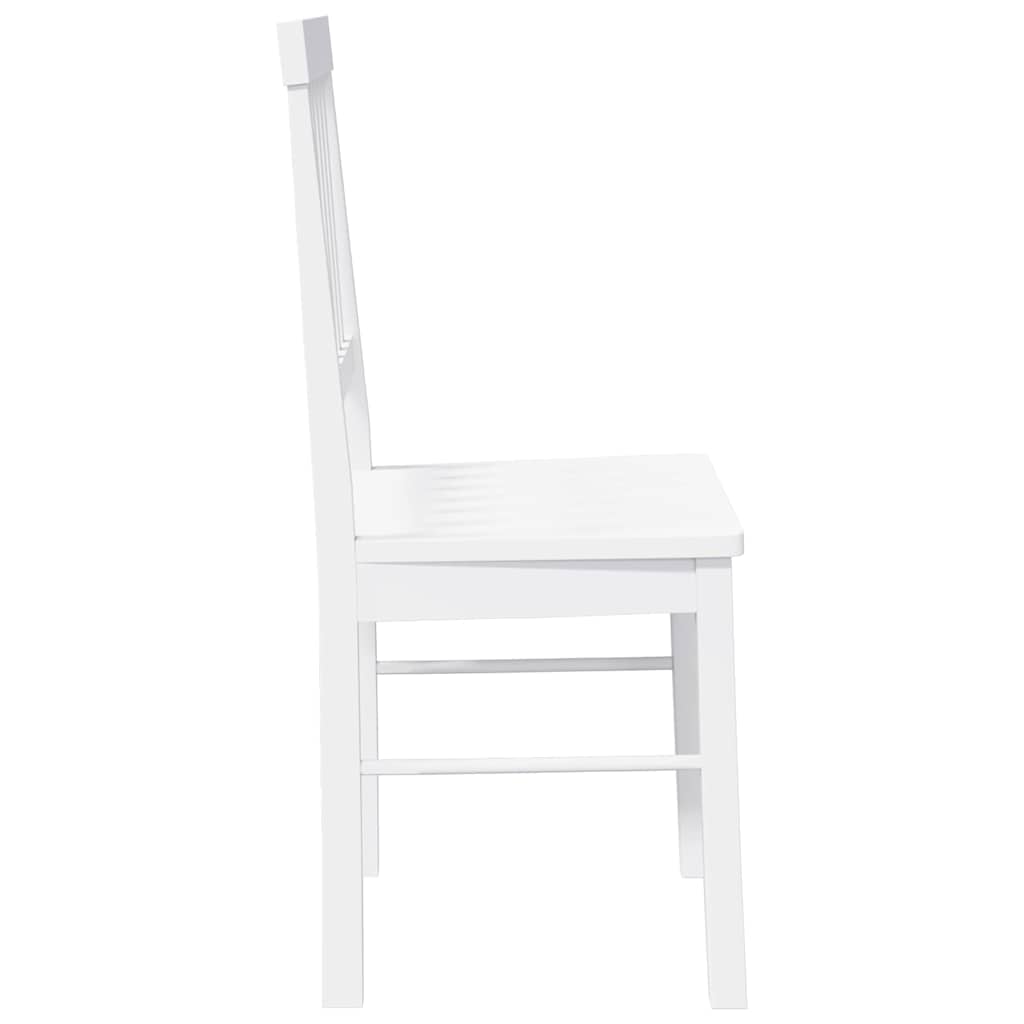 vidaXL Chaises de salle à manger 2 pcs Blanc Bois massif d'hévéa
