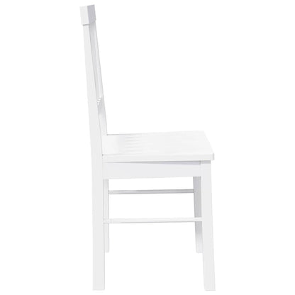 vidaXL Chaises de salle à manger 2 pcs Blanc Bois massif d'hévéa
