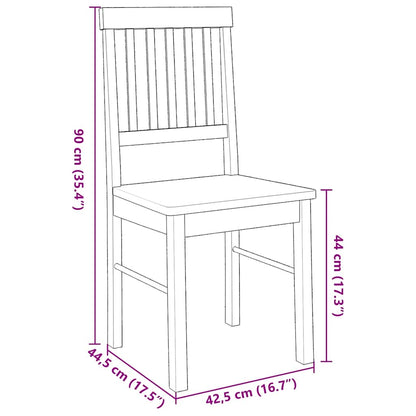 vidaXL Chaises de salle à manger 2 pcs Blanc Bois massif d'hévéa