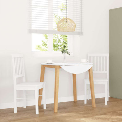 vidaXL Chaises de salle à manger 2 pcs Blanc Bois massif d'hévéa