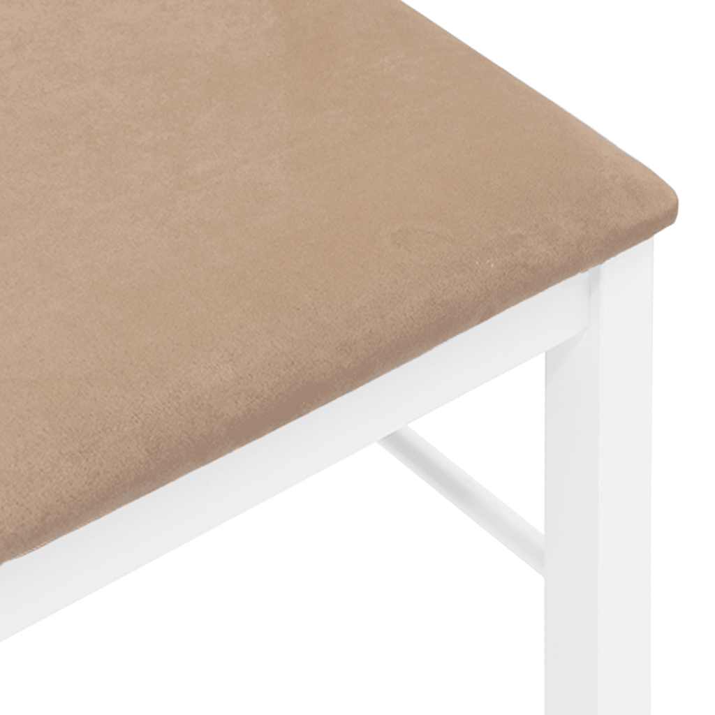 vidaXL Esszimmerstühle mit Kissen 2 Stk. Weiß Massivholz Gummibaum