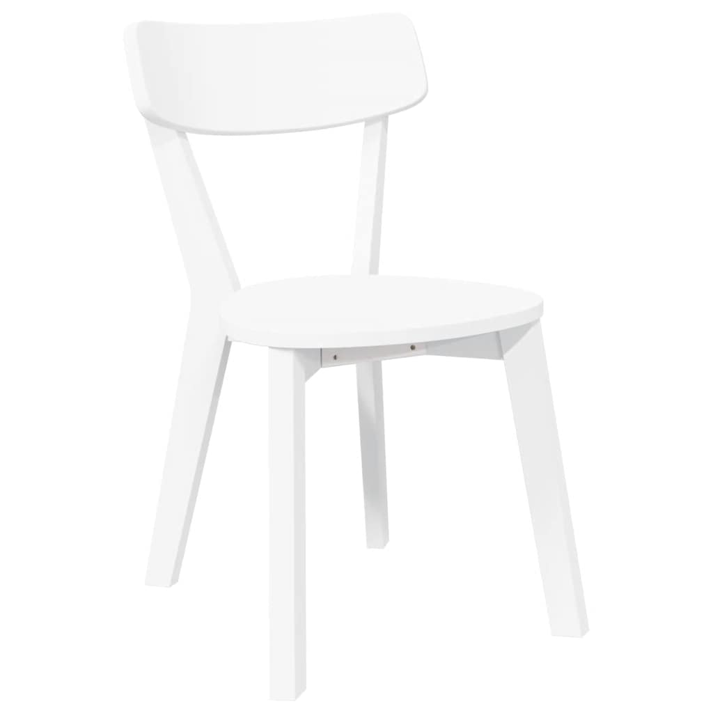 vidaXL Esszimmerstühle 2 Stk. Weiß Massivholz Gummibaum