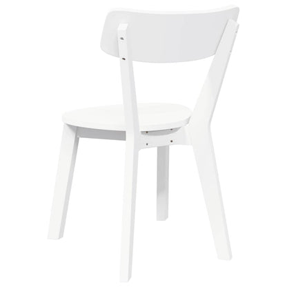 vidaXL Esszimmerstühle 2 Stk. Weiß Massivholz Gummibaum