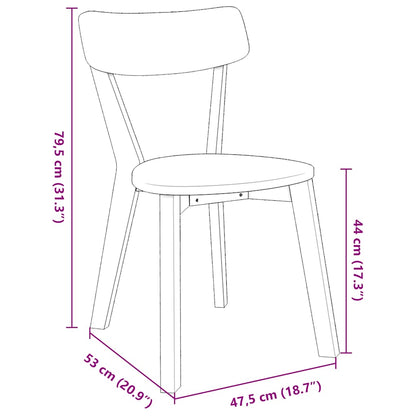 vidaXL Esszimmerstühle 2 Stk. Weiß Massivholz Gummibaum