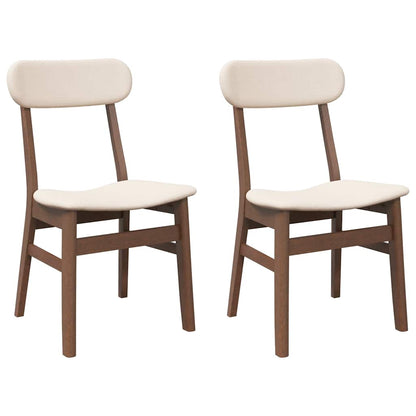 vidaXL Chaises de salle à manger avec coussins 2 pcs Marron Bois d'hévéa massif