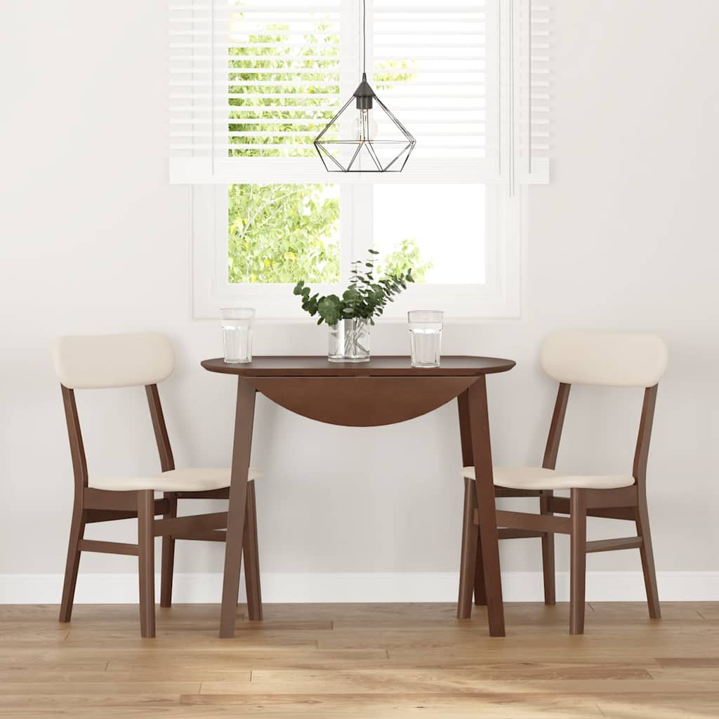 vidaXL Chaises de salle à manger avec coussins 2 pcs Marron Bois d'hévéa massif