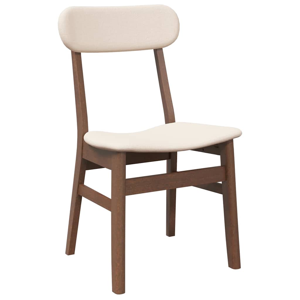 vidaXL Chaises de salle à manger avec coussins 2 pcs Marron Bois d'hévéa massif