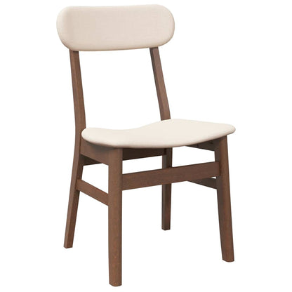 vidaXL Chaises de salle à manger avec coussins 2 pcs Marron Bois d'hévéa massif