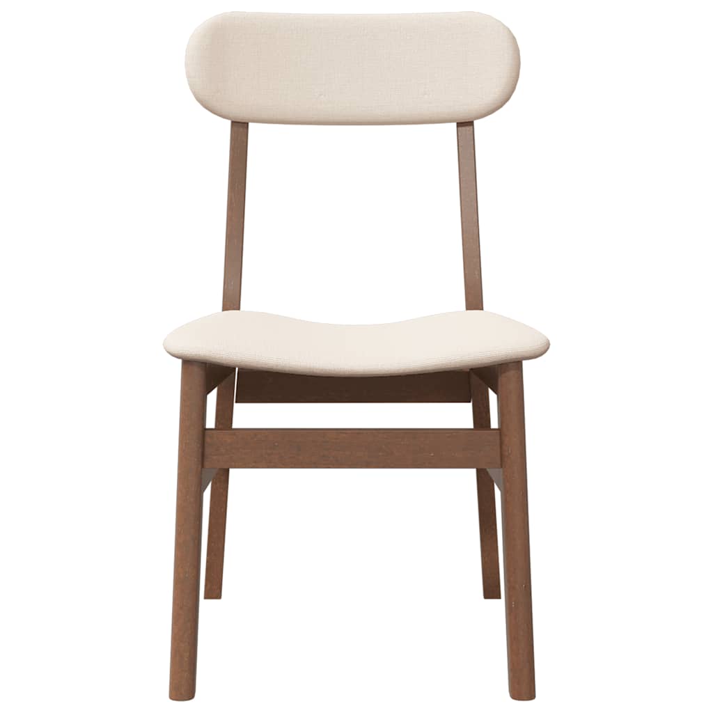vidaXL Chaises de salle à manger avec coussins 2 pcs Marron Bois d'hévéa massif