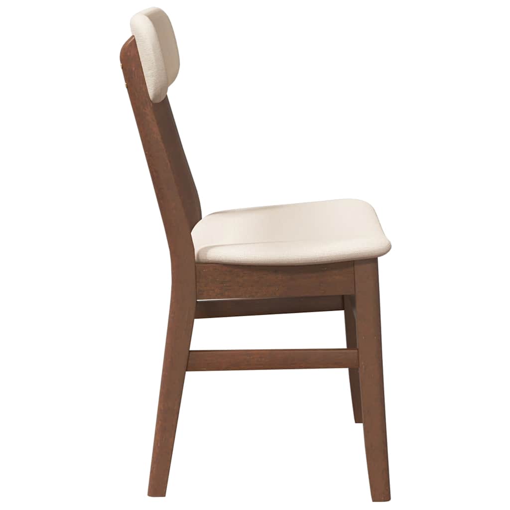 vidaXL Chaises de salle à manger avec coussins 2 pcs Marron Bois d'hévéa massif