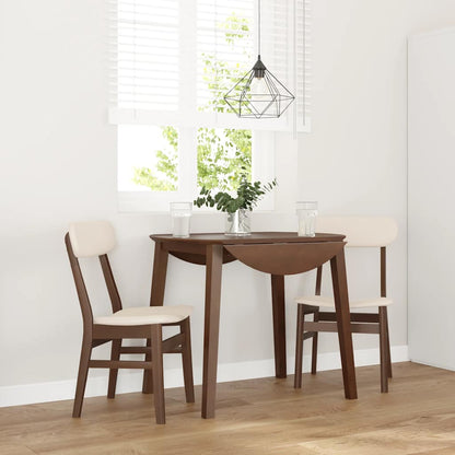 vidaXL Chaises de salle à manger avec coussins 2 pcs Marron Bois d'hévéa massif