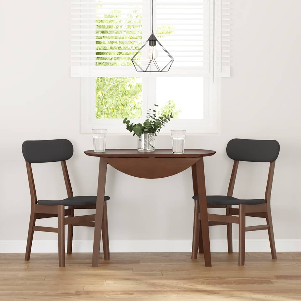 vidaXL Esszimmerstühle mit Kissen 2 Stk. Braun Massivholz Gummibaum