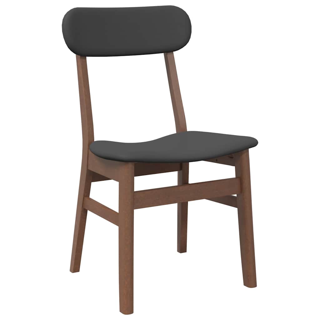vidaXL Esszimmerstühle mit Kissen 2 Stk. Braun Massivholz Gummibaum
