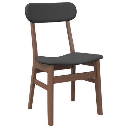 vidaXL Esszimmerstühle mit Kissen 2 Stk. Braun Massivholz Gummibaum