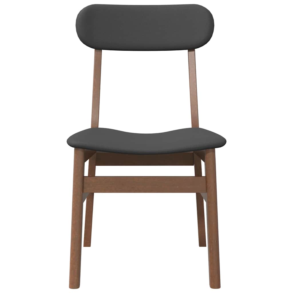 vidaXL Esszimmerstühle mit Kissen 2 Stk. Braun Massivholz Gummibaum