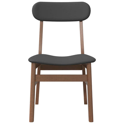 vidaXL Esszimmerstühle mit Kissen 2 Stk. Braun Massivholz Gummibaum