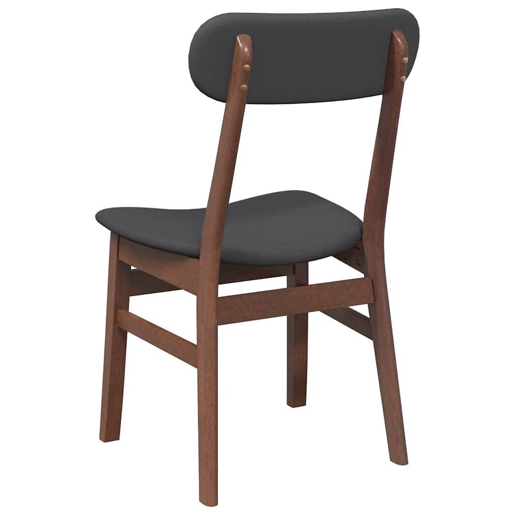 vidaXL Esszimmerstühle mit Kissen 2 Stk. Braun Massivholz Gummibaum