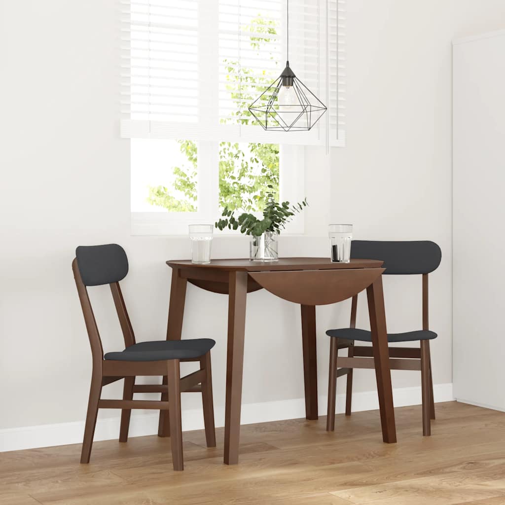 vidaXL Esszimmerstühle mit Kissen 2 Stk. Braun Massivholz Gummibaum