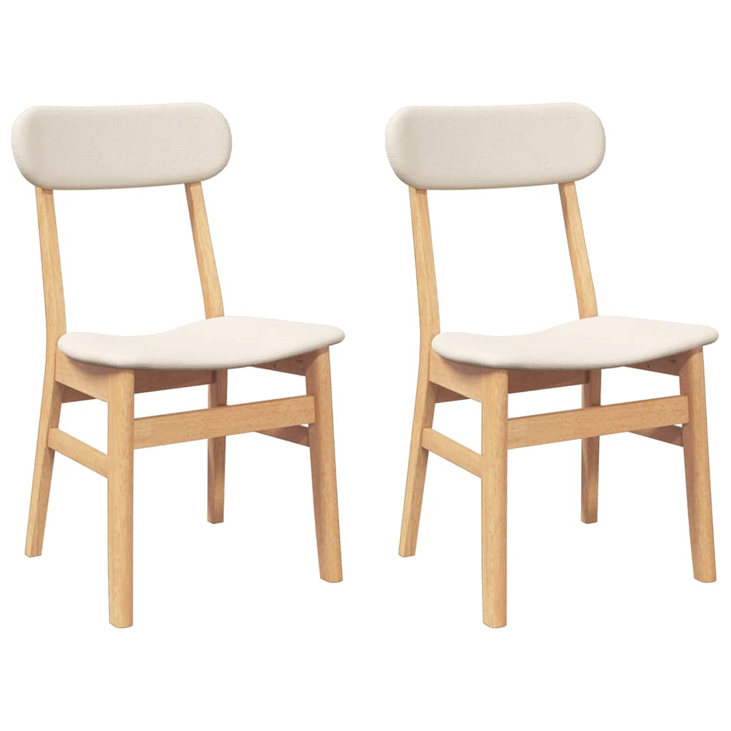 vidaXL Chaises de salle à manger avec coussins 2 pcs. Bois d'hévéa massif