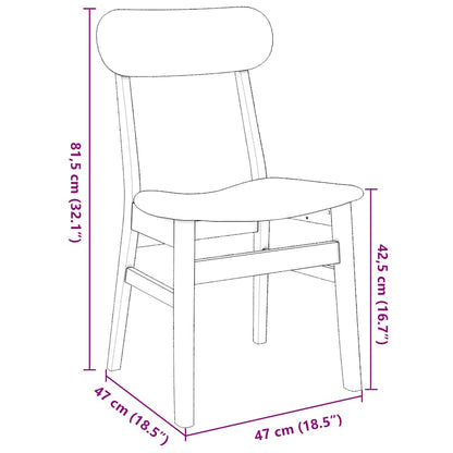 vidaXL Chaises de salle à manger avec coussins 2 pcs. Bois d'hévéa massif