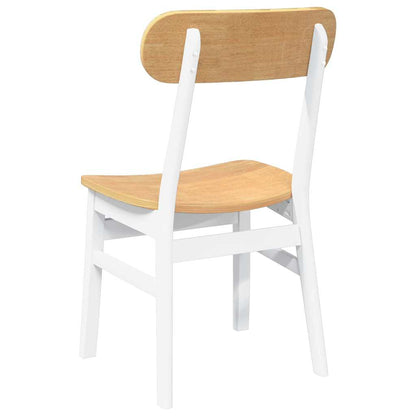 vidaXL Esszimmerstühle 2 Stk. Weiß Massivholz Gummibaum