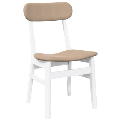 vidaXL Chaises de salle à manger avec coussins 2 pcs Blanc Bois d'hévéa massif